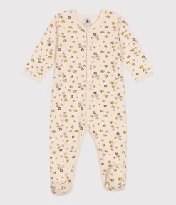 Petit Bateau Schlafanzüge, Strampler*Strampler aus aufgerautem Molton mit Blumenmotiv weiss AVALANCHE/ MULTICO