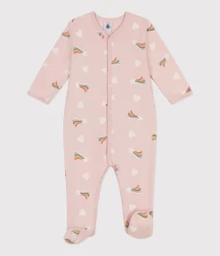 Petit Bateau Schlafanzüge, Strampler*Strampler aus aufgerautem Molton mit Sternchen und Herzen rosa SALINE/weiss MULTICO