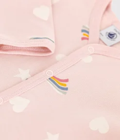 Petit Bateau Schlafanzüge, Strampler*Strampler aus aufgerautem Molton mit Sternchen und Herzen rosa SALINE/weiss MULTICO