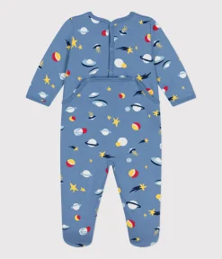 Petit Bateau Schlafanzüge, Strampler*Strampler aus aufgerautem Molton mit Weltraummotiven blau BEACH/ MULTICO