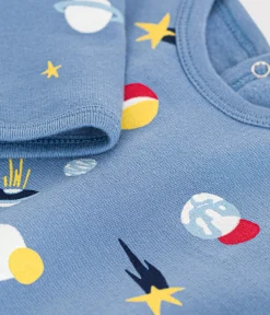 Petit Bateau Schlafanzüge, Strampler*Strampler aus aufgerautem Molton mit Weltraummotiven blau BEACH/ MULTICO