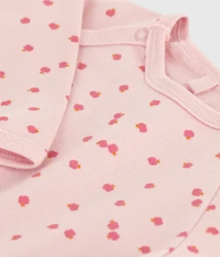 Petit Bateau Schlafanzüge, Strampler|Newborn*Strampler aus aufgerautem Molton mit Motiv rosa JOLI/weiss MULTICO