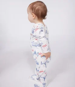 Petit Bateau Schlafanzüge, Strampler*Strampler aus Baumwolle mit Paris-Motiv weiss MARSHMALLOW/weiss MULTICO