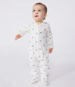 Petit Bateau Schlafanzüge, Strampler*Strampler aus Baumwolle mit Fröschen weiss MARSHMALLOW/weiss MULTICO