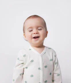 Petit Bateau Schlafanzüge, Strampler*Strampler aus Baumwolle mit Fröschen weiss MARSHMALLOW/weiss MULTICO