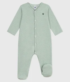 Petit Bateau Schlafanzüge, Strampler*Strampler aus Baumwolle mit Ringelstreifen SAULE/ MARSHMALLOW