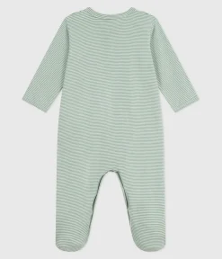 Petit Bateau Schlafanzüge, Strampler*Strampler aus Baumwolle mit Ringelstreifen SAULE/ MARSHMALLOW