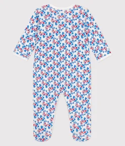 Petit Bateau Schlafanzüge, Strampler*Strampler aus Baumwolle mit Blümchen weiss MARSHMALLOW/weiss MULTICO