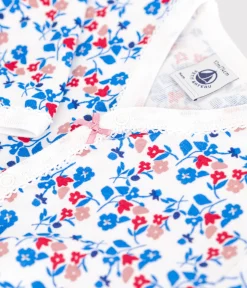 Petit Bateau Schlafanzüge, Strampler*Strampler aus Baumwolle mit Blümchen weiss MARSHMALLOW/weiss MULTICO