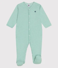 Petit Bateau Schlafanzüge, Strampler*Strampler aus Baumwolle mit Streifen grün ALOEVERA