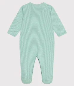 Petit Bateau Schlafanzüge, Strampler*Strampler aus Baumwolle mit Streifen grün ALOEVERA