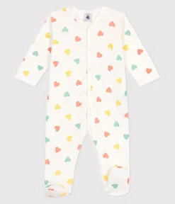 Petit Bateau Schlafanzüge, Strampler*Strampler aus Baumwolle mit Herzen weiss MARSHMALLOW/weiss MULTICO
