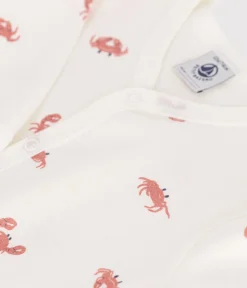 Petit Bateau Schlafanzüge, Strampler*Strampler aus Baumwolle mit Krebsen weiss MARSHMALLOW/weiss MULTICO