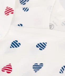 Petit Bateau Schlafanzüge, Strampler|Newborn*Strampler aus Baumwolle mit gestreiftem Herz weiss MARSHMALLOW/weiss MULTICO