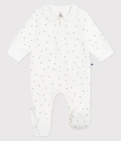 Petit Bateau Schlafanzüge, Strampler|Newborn*Strampler aus Baumwolle mit Sternenkragen weiss MARSHMALLOW/blau ALASKA