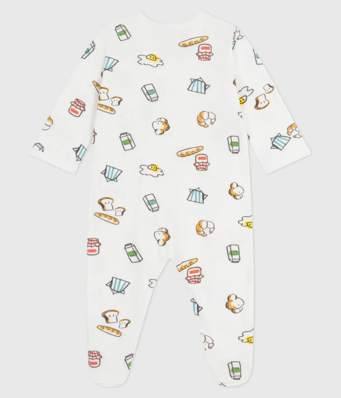 Petit Bateau Schlafanzüge, Strampler*Strampler aus bedrucktem Doppeljersey weiss MARSHMALLOW/weiss MULTICO