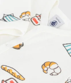 Petit Bateau Schlafanzüge, Strampler*Strampler aus bedrucktem Doppeljersey weiss MARSHMALLOW/weiss MULTICO