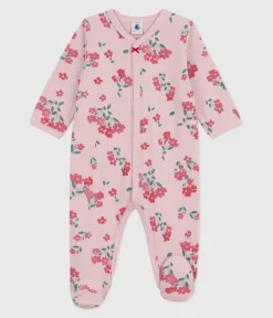 Petit Bateau Schlafanzüge, Strampler*Strampler aus Doppeljersey mit Blumenmuster rosa JOLI/weiss MULTICO