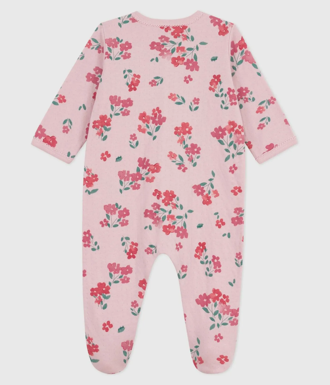 Petit Bateau Schlafanzüge, Strampler*Strampler aus Doppeljersey mit Blumenmuster rosa JOLI/weiss MULTICO