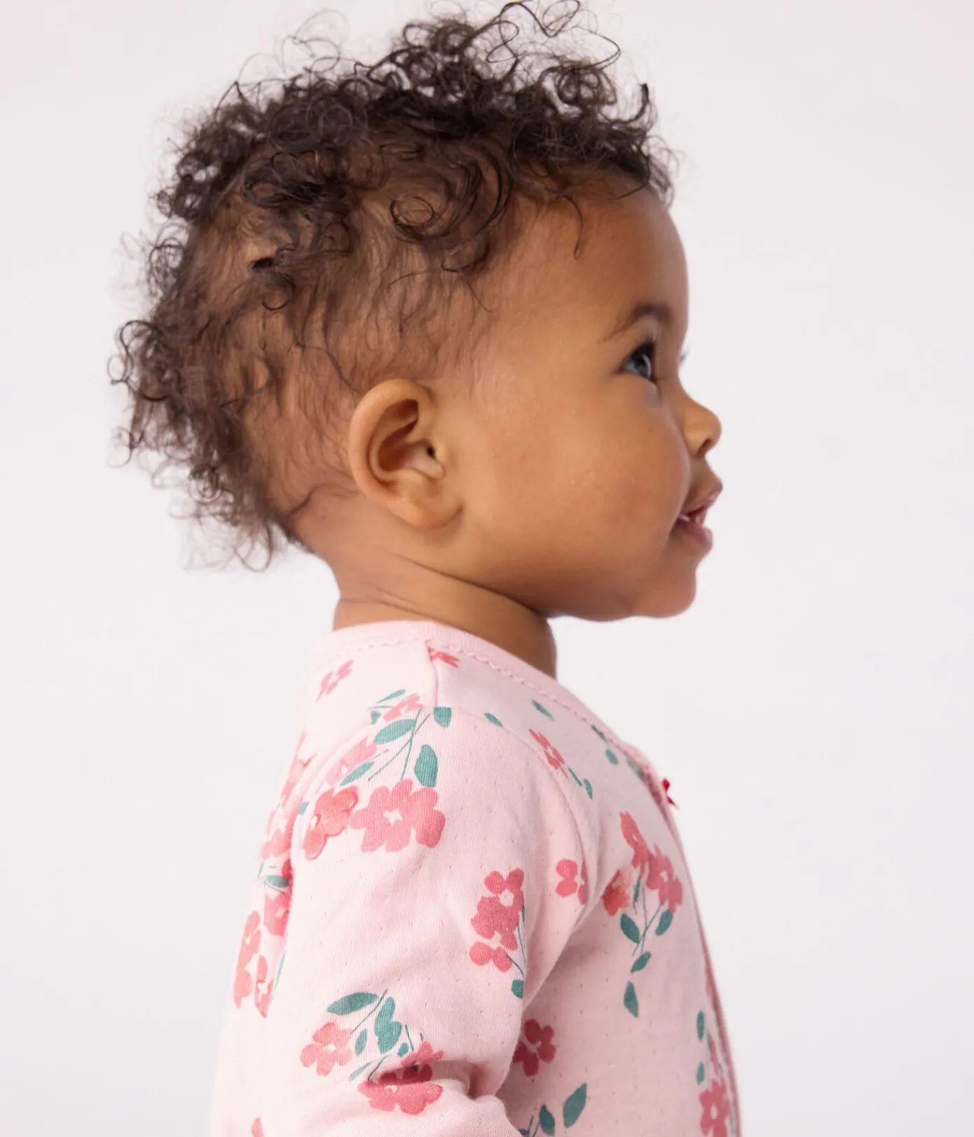 Petit Bateau Schlafanzüge, Strampler*Strampler aus Doppeljersey mit Blumenmuster rosa JOLI/weiss MULTICO