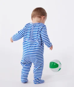 Petit Bateau Schlafanzüge, Strampler*Strampler aus Doppeljersey mit Öffnung am Rücken und Streifen PERSE/ AVALANCHE