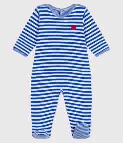 Petit Bateau Schlafanzüge, Strampler*Strampler aus Doppeljersey mit Öffnung am Rücken und Streifen PERSE/ AVALANCHE