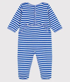 Petit Bateau Schlafanzüge, Strampler*Strampler aus Doppeljersey mit Öffnung am Rücken und Streifen PERSE/ AVALANCHE