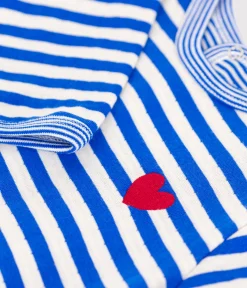 Petit Bateau Schlafanzüge, Strampler*Strampler aus Doppeljersey mit Öffnung am Rücken und Streifen PERSE/ AVALANCHE