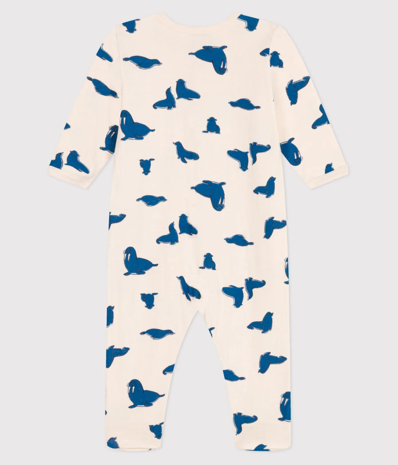 Petit Bateau Schlafanzüge, Strampler*Strampler aus Doppeljersey mit Walross-Motiv weiss AVALANCHE/ MULTICO