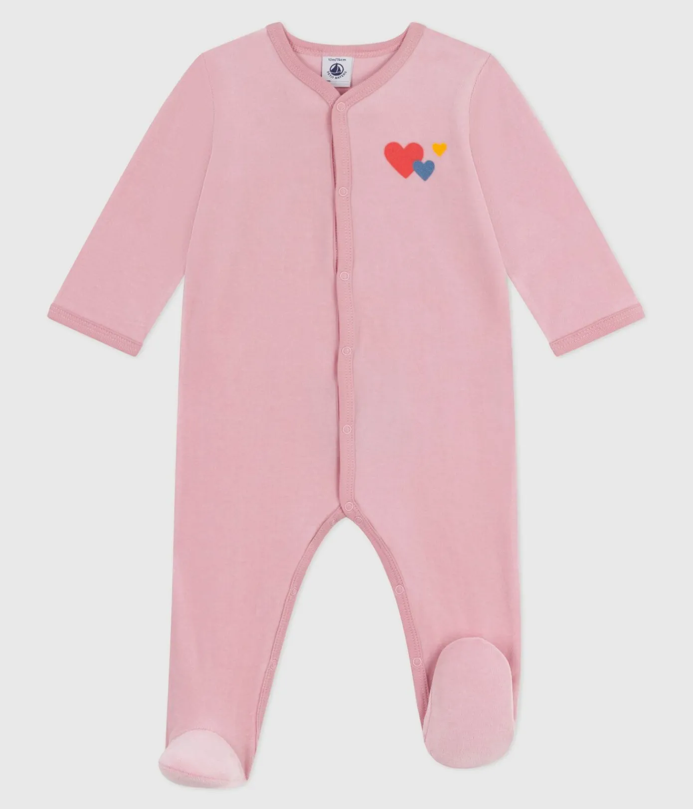 Petit Bateau Schlafanzüge, Strampler*Strampler aus einfarbigem Nicki rosa CHARME
