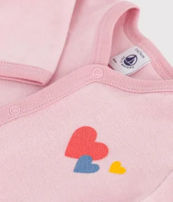 Petit Bateau Schlafanzüge, Strampler*Strampler aus einfarbigem Nicki rosa CHARME