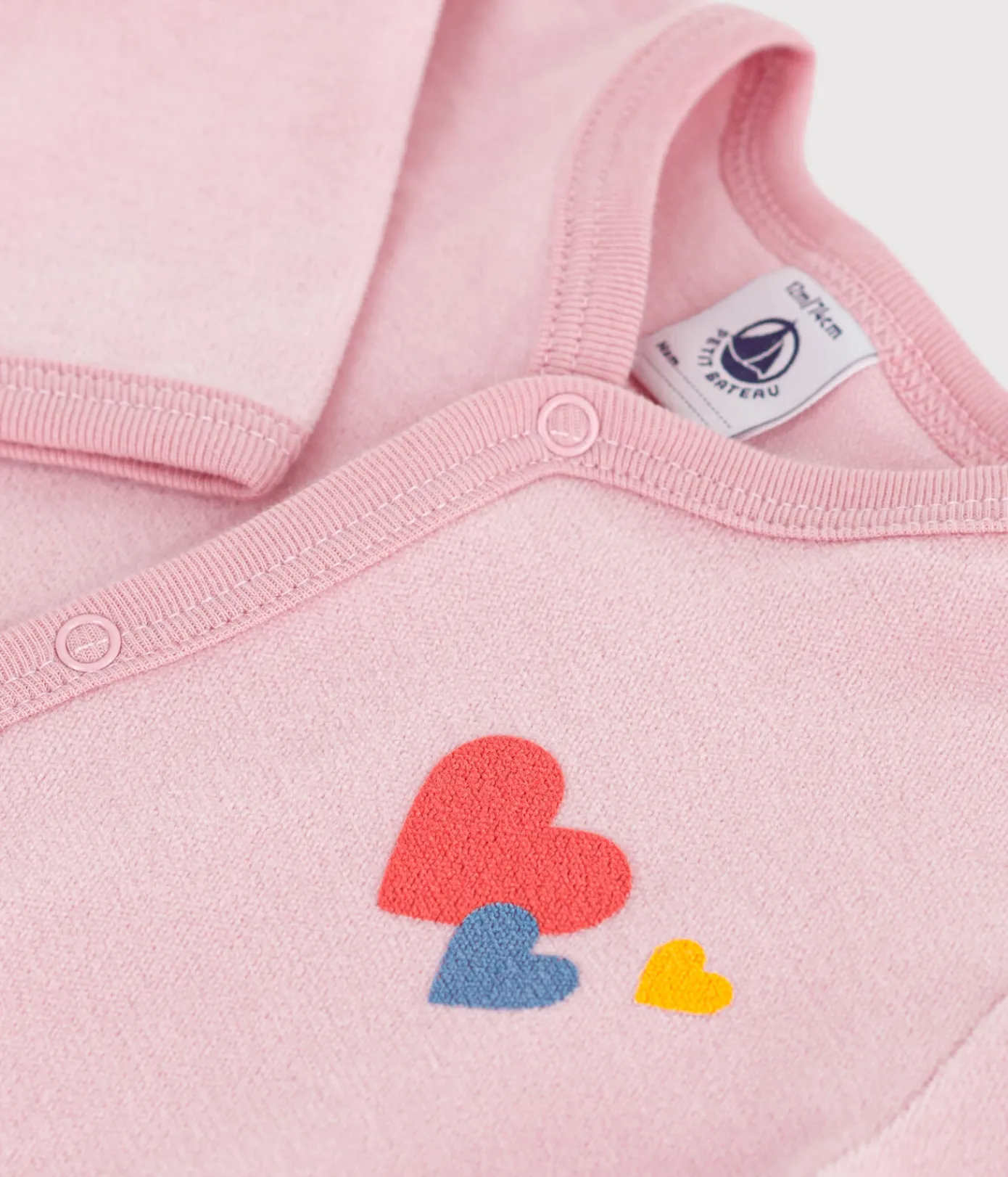 Petit Bateau Schlafanzüge, Strampler*Strampler aus einfarbigem Nicki rosa CHARME