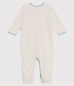 Petit Bateau Schlafanzüge, Strampler*Strampler aus einfarbigem Nicki beige MONTELIMAR CHINE