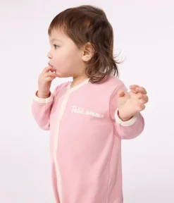 Petit Bateau Schlafanzüge, Strampler*Strampler aus einfarbiger Baumwolle rosa CHARME