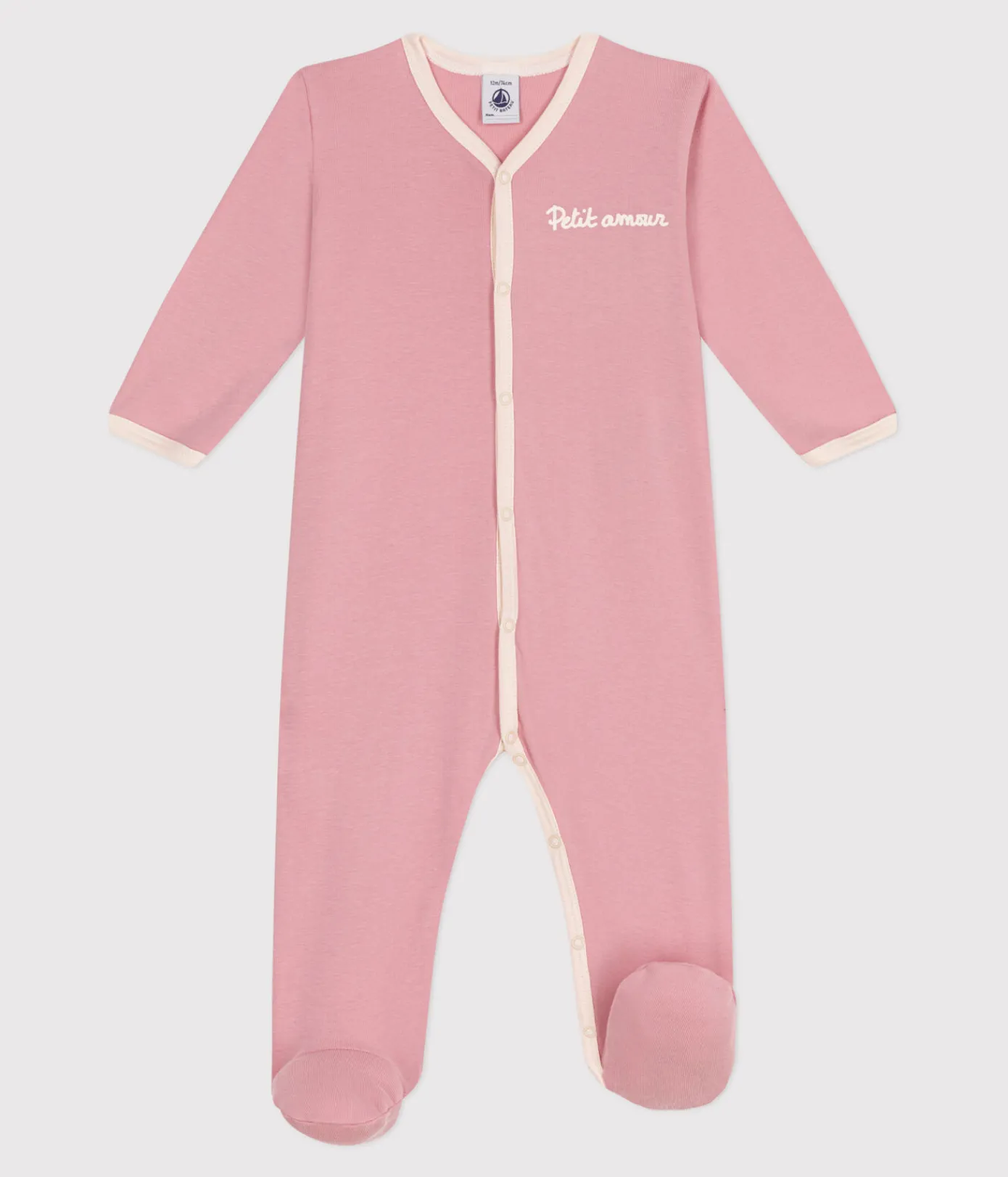 Petit Bateau Schlafanzüge, Strampler*Strampler aus einfarbiger Baumwolle rosa CHARME
