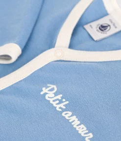 Petit Bateau Schlafanzüge, Strampler*Strampler aus einfarbiger Baumwolle blau ALASKA
