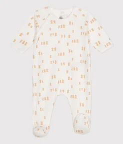 Petit Bateau Schlafanzüge, Strampler|Newborn*Strampler aus Molton weiss MARSHMALLOW/weiss MULTICO