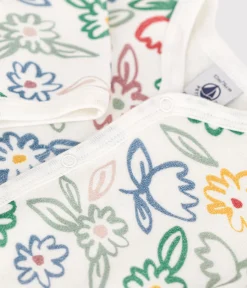 Petit Bateau Schlafanzüge, Strampler*Strampler aus Nicki mit Blumenmotiv weiss MARSHMALLOW/weiss MULTICO
