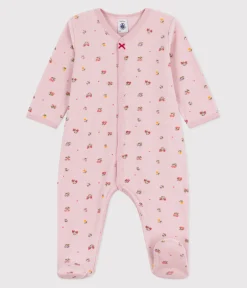 Petit Bateau Schlafanzüge, Strampler*Strampler aus Nicki mit Blumenmotiv rosa JOLI/weiss MULTICO