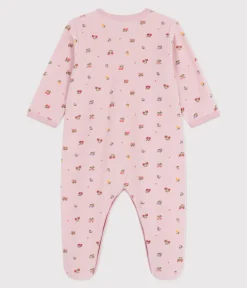 Petit Bateau Schlafanzüge, Strampler*Strampler aus Nicki mit Blumenmotiv rosa JOLI/weiss MULTICO