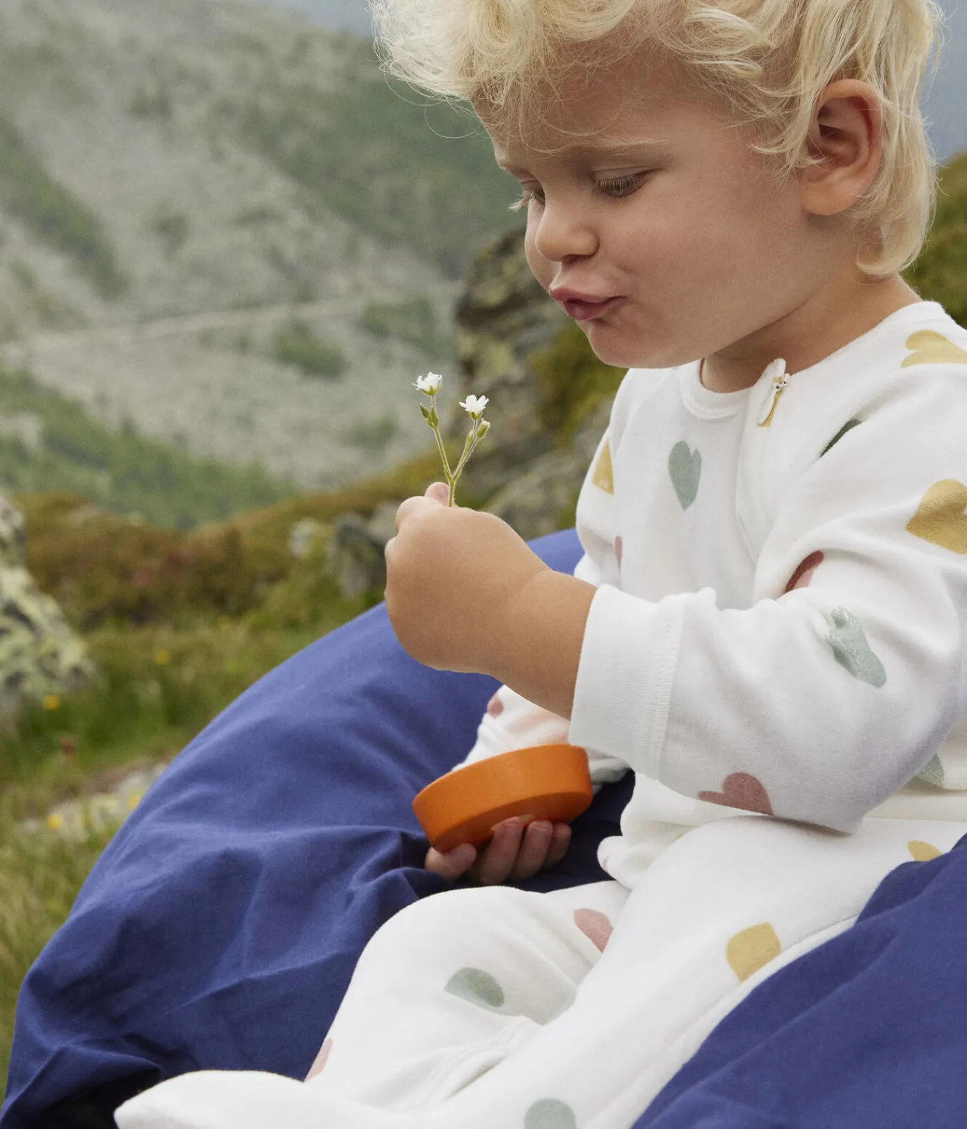 Petit Bateau Schlafanzüge, Strampler*Strampler aus Nicki mit bunten Herzen weiss MARSHMALLOW/weiss MULTICO