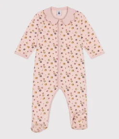 Petit Bateau Schlafanzüge, Strampler*Strampler aus Nicki mit Blumenmotiv rosa SALINE/weiss MULTICO