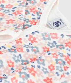 Petit Bateau Schlafanzüge, Strampler*Strampler aus Nicki mit Blumenmotiv weiss MARSHMALLOW/weiss MULTICO