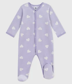 Petit Bateau Schlafanzüge, Strampler*Strampler aus Nicki mit Herzmotiv weiss SQUAW/ MARSHMALLOW