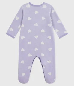 Petit Bateau Schlafanzüge, Strampler*Strampler aus Nicki mit Herzmotiv weiss SQUAW/ MARSHMALLOW