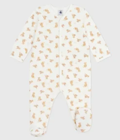 Petit Bateau Schlafanzüge, Strampler*Strampler aus Nicki mit Leoparden-Motiv weiss MARSHMALLOW/weiss MULTICO
