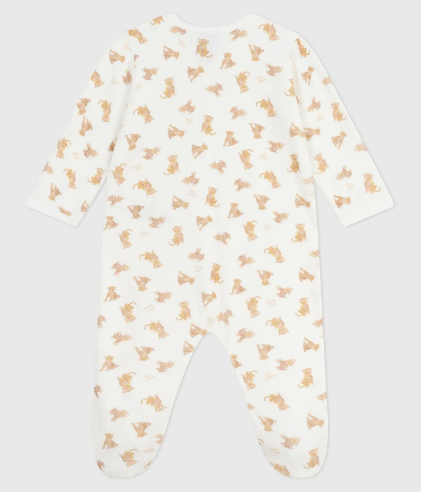 Petit Bateau Schlafanzüge, Strampler*Strampler aus Nicki mit Leoparden-Motiv weiss MARSHMALLOW/weiss MULTICO