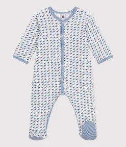 Petit Bateau Schlafanzüge, Strampler*Strampler aus Nicki mit Raketen-Motiv weiss MARSHMALLOW/weiss MULTICO
