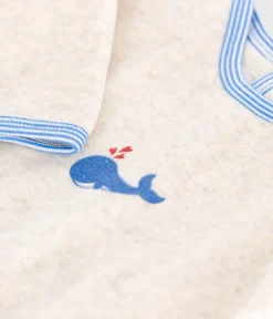Petit Bateau Schlafanzüge, Strampler*Strampler aus Nicki mit rückseitiger Öffnung beige MONTELIMAR CHINE