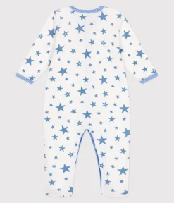 Petit Bateau Schlafanzüge, Strampler*Strampler aus Nicki mit Sternmotiv weiss MARSHMALLOW/blau ALASKA